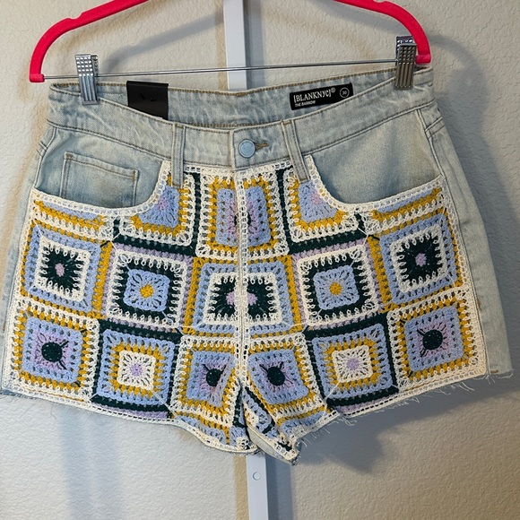 Blank NYC Pants - Blank NYC Women's Denim‎ Shorts with Crochet Pattern